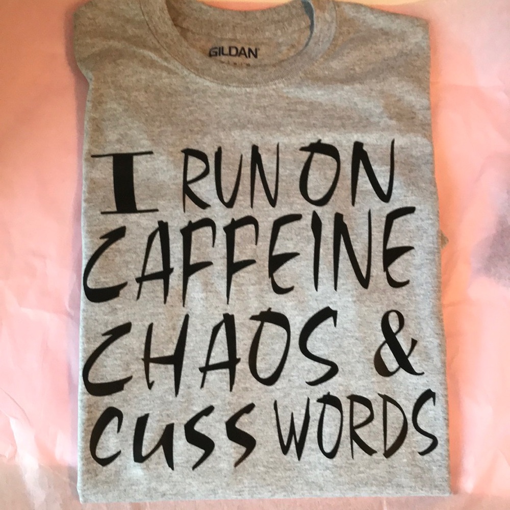 Shirts with custom designs.